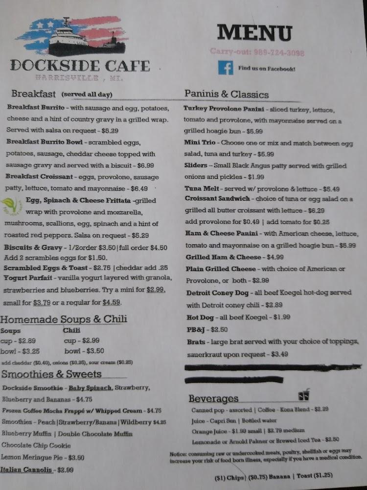 Dockside Cafe Menu image 1